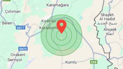 Kandilli Rasathanesi verilerine göre, Hatay’ın Kırıkhan ilçesine bağlı Baldıran merkezli