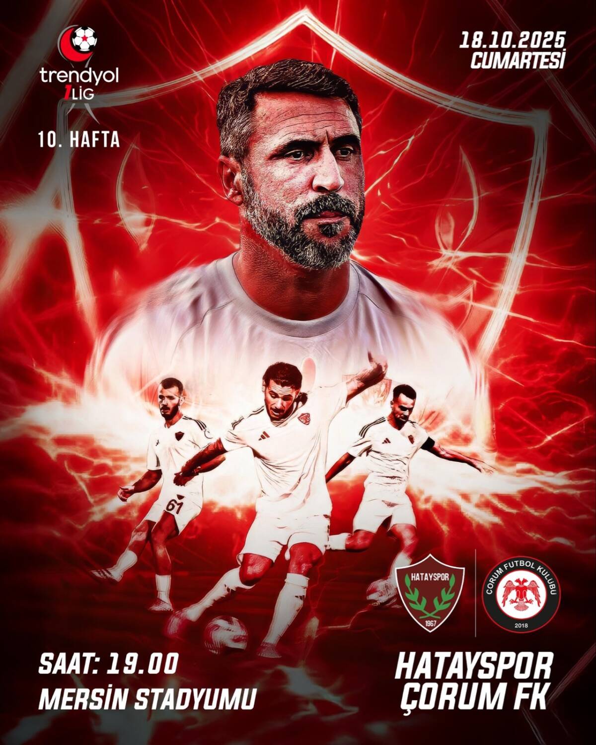 Hatayspor’un ligin 9.haftasında bugün karşılaşacağı rakibi Çorumspor ile maçı Mersin