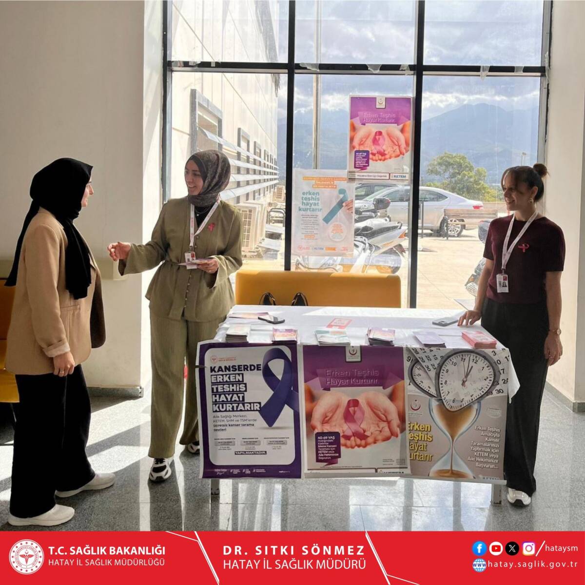 1-31 Ekim Meme Kanseri Farkındalık Ayı kapsamında, Arsuz Devlet Hastanesi’nde