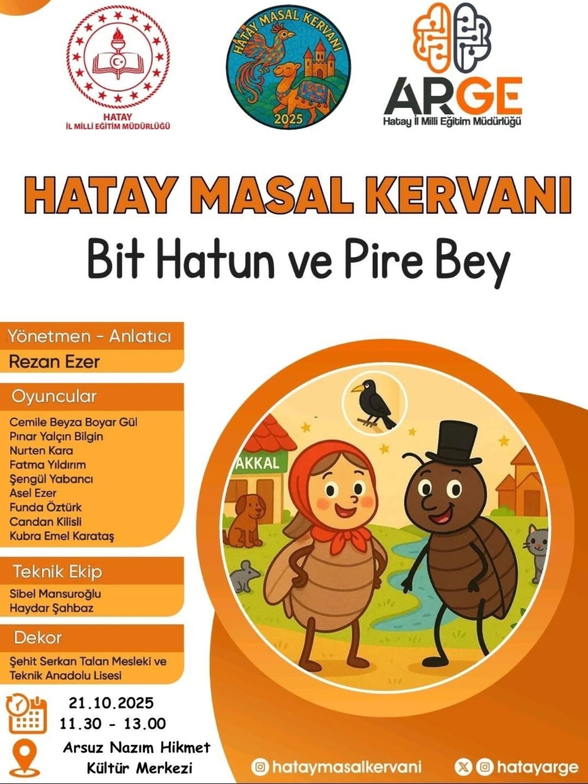Hatay Masal Kervanı, 2025-2026 eğitim öğretim yılının ilk gösterisini Arsuz’da