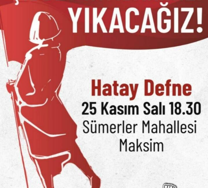 Hatay Defne’de kadınlar, 25 Kasım Kadına Yönelik Şiddete Karşı Uluslararası