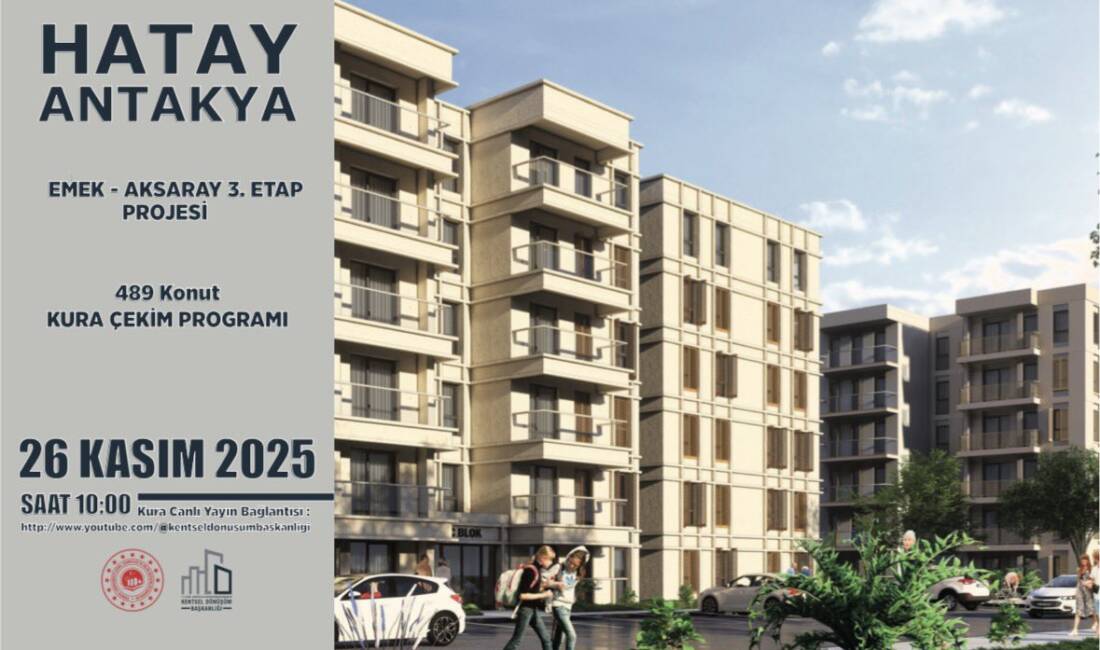 Antakya’da Yarın Kura Çekimi Yapılacak Antakya’da deprem sonrası inşa edilen kalıcı konutlarda hak sahipliği sürecinde