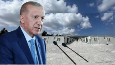Cumhurbaşkanı Recep Tayyip Erdoğan, Türkiye’de deprem bölgelerinde kullanılan konteynerlerin Gazze’nin