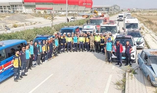 Hatay’da olası kazalar için tatbikat Hatay’da, olası trafik kazalarına karşı ekiplerin hızlı ve koordineli müdahale