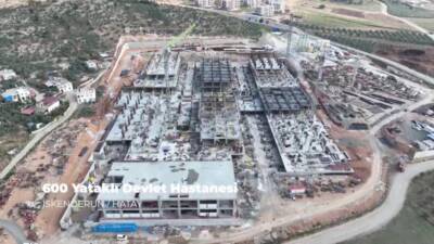 Hatay’ın İskenderun ilçesinde yapımı süren 600 yatak kapasiteli devlet hastanesinde