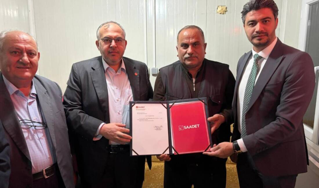 Hatay’ın Hassa ilçesinde, Saadet Partisi’nde boşalan ilçe başkanlığına atama gerçekleştirildi.