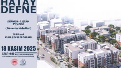 Hatay’ın Defne ilçesinde yapımı tamamlanan Sümerler 9-1. Etap Konut Projesi