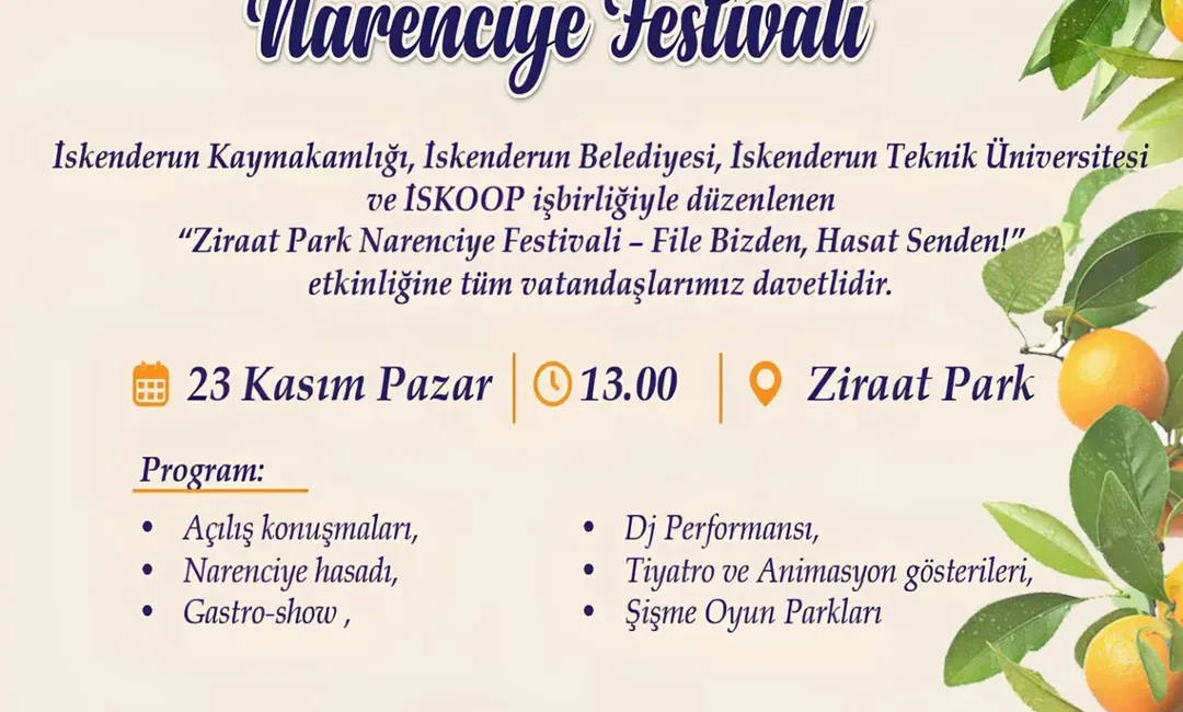 İskenderun Kaymakamlığı, İskenderun Belediyesi, İskenderun Teknik Üniversitesi ve İSKOOP işbirliğiyle