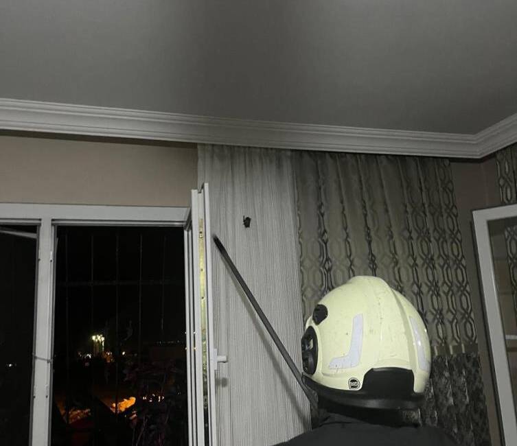 Hatay’ın Arsuz ilçesinde bir eve giren yarasa, itfaiye ekiplerinin müdahalesiyle