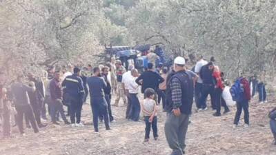 Hatay’ın Altınözü ilçesine bağlı Toprakhisar Mahallesi’nde zeytin hasadı sırasında meydana