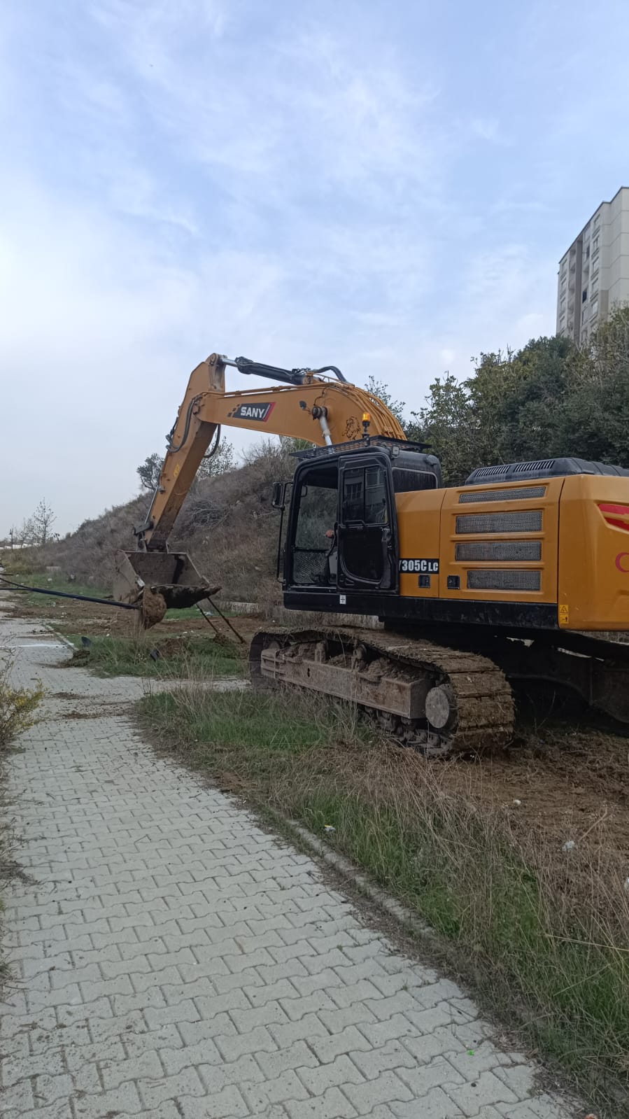 Antakya 3. Etap TOKİ konutlarındaki tek yeşil alanın sabah saatlerinde