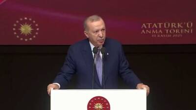 Cumhurbaşkanı Recep Tayyip Erdoğan, 10 Kasım Atatürk’ü Anma Töreni’nde yaptığı