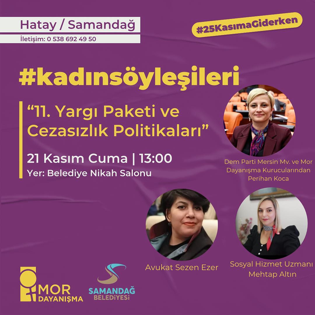 Hatay’ın Samandağ ilçesinde, 25 Kasım Kadına Yönelik Şiddete Karşı Uluslararası