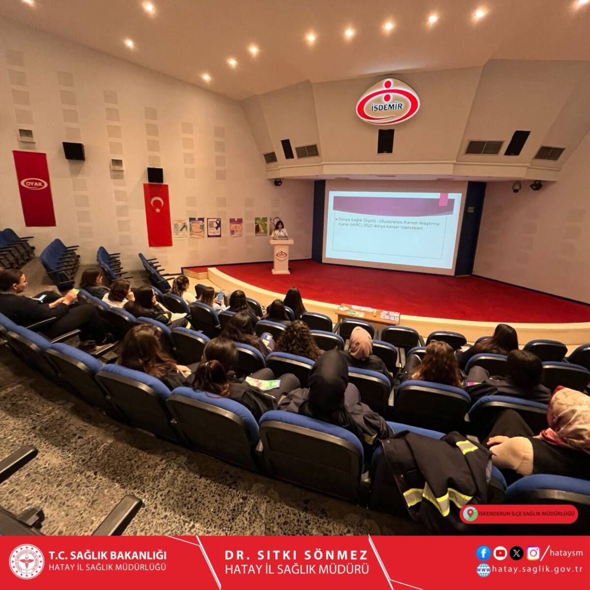 İskenderun İlçe Sağlık Müdürlüğü, İsdemir personeline yönelik düzenlenen eğitimle kanser