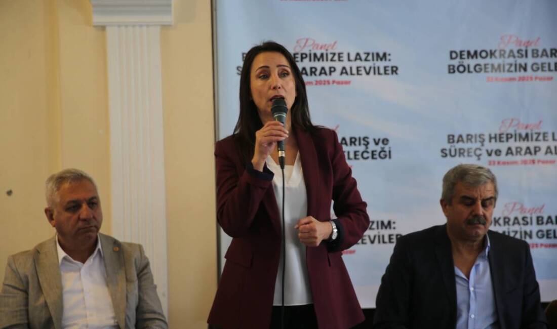 Hatay’ın Defne ilçesinde düzenlenen “Demokrasi, Barış ve Bölgemizin Geleceği Paneli”nde