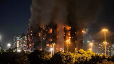 Hong Kong’un Tai Po bölgesindeki büyük bir yerleşim alanında çıkan