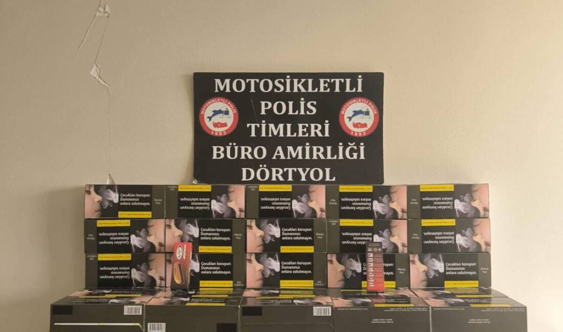 Hatay polisi, Dörtyol’da kaçak makaron operasyonu düzenleyerek 100 karton ürünü