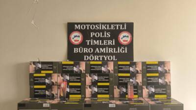 Hatay polisi, Dörtyol’da kaçak makaron operasyonu düzenleyerek 100 karton ürünü