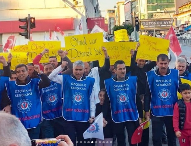 Özçelik-İş Sendikası İskenderun Şube Başkanı Mehmet Güngör, Yolbulan işçilerinin direnişinde