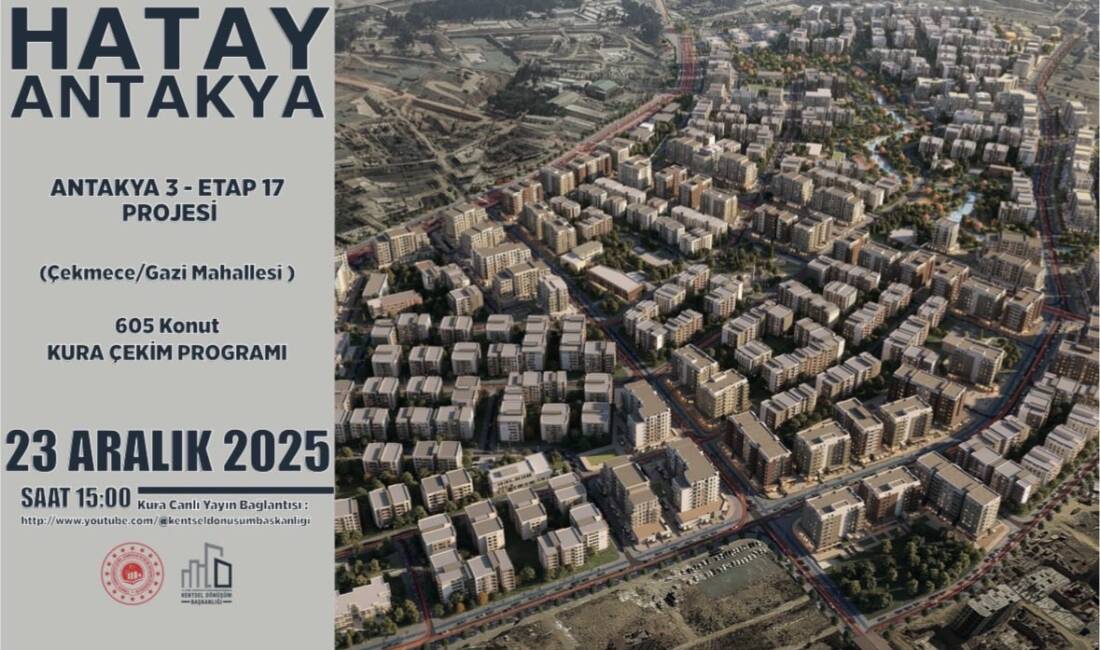 Hatay’ın Antakya ilçesinde yapımı tamamlanan konut projeleri için kura çekim