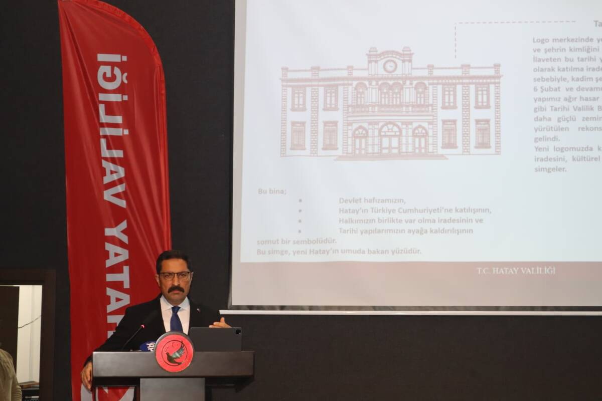 Hatay Valiliği’nin yeni kurumsal logosu, Hatay Kültür Sanat Çarşısı’nda düzenlenen