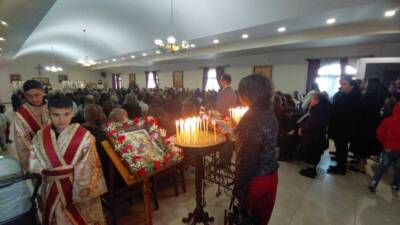 Hatay’ın Samandağ ilçesinde, Noel Bayramı dolayısıyla Rum Ortodoks cemaatinin katılımıyla