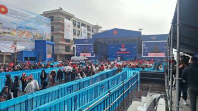 Hatay’ın Antakya ilçesinde, Cumhurbaşkanı Recep Tayyip Erdoğan ve MHP Genel