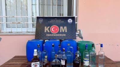 Hatay’da sahte içki üretimi ve satışına yönelik yürütülen çalışmalar kapsamında