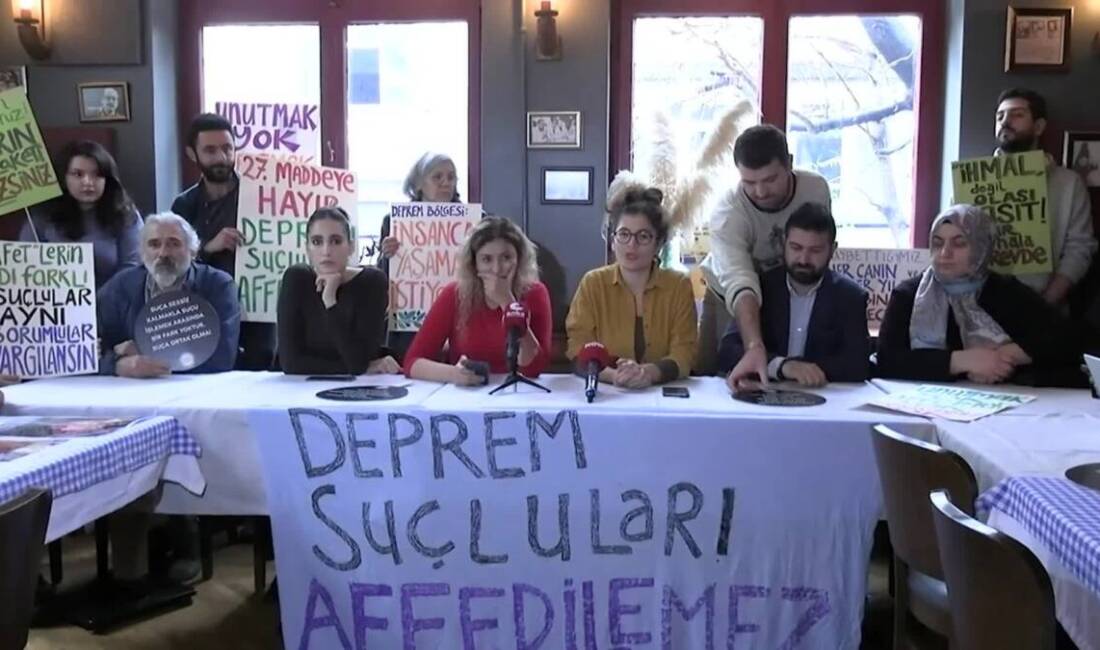 Hatay’da 6 Şubat depremlerinde yakınlarını kaybeden aileler, 11. Yargı Paketi’ndeki