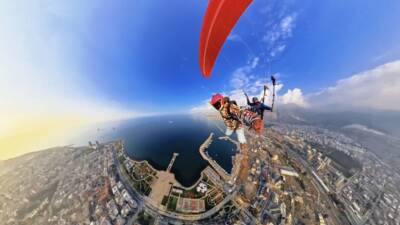 Hatay’ın İskenderun ilçesinde milli sporcu Ferdi Toy, Amanos Dağları’ndan gerçekleştirdiği