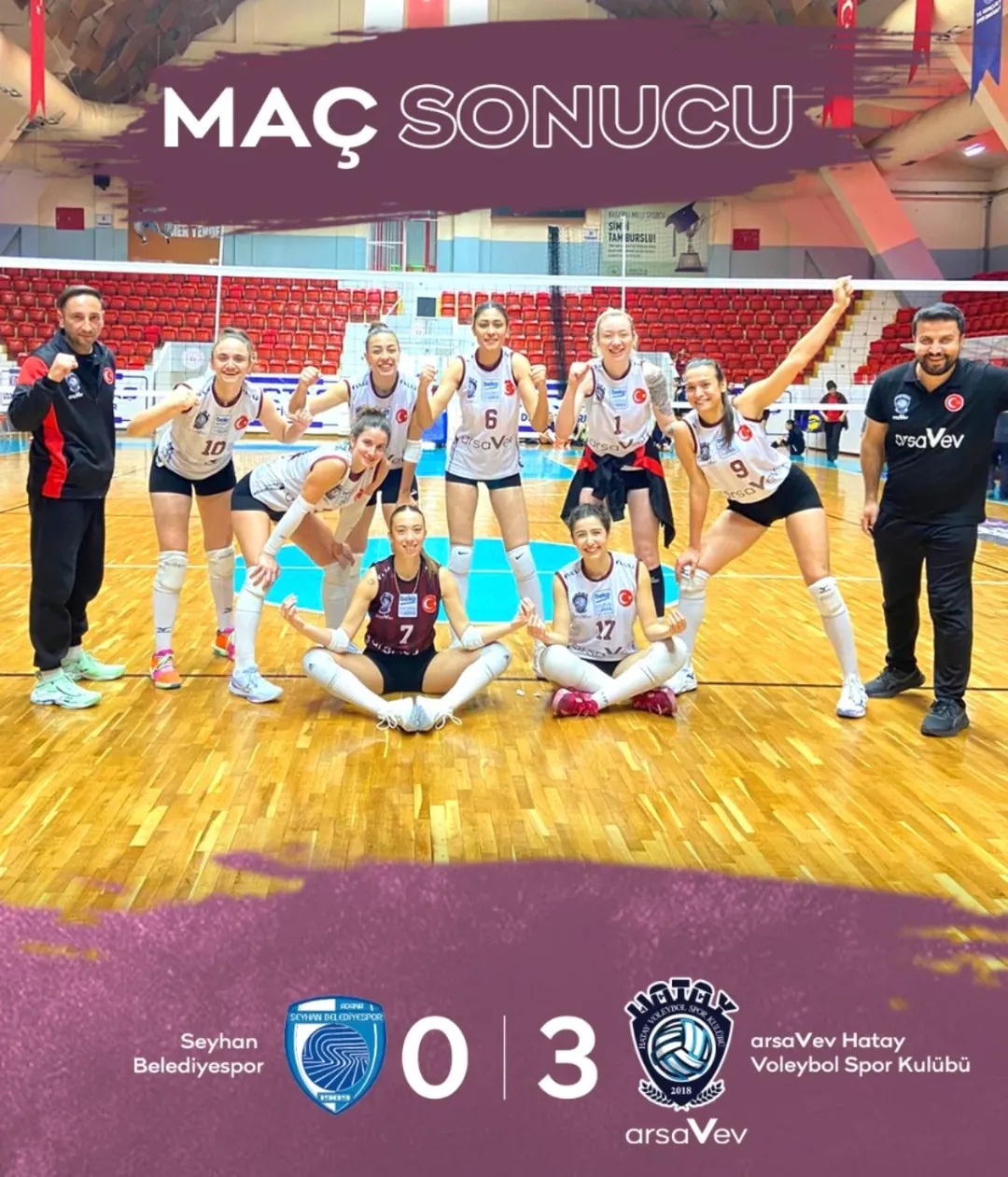 Hatay Voleybol Spor Kulübü, deplasmanda karşılaştığı Seyhan Belediye Spor Kulübü’nü