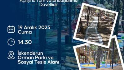 Hatay Büyükşehir Belediyesi tarafından İskenderun’da yapımı tamamlanan İskenderun Orman Parkı