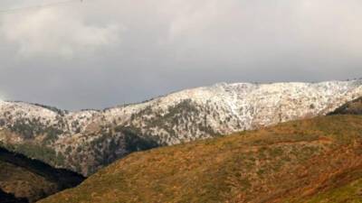 Hatay’ın yüksek kesimlerinde etkili olan yağışla birlikte Amanos Dağı etekleri