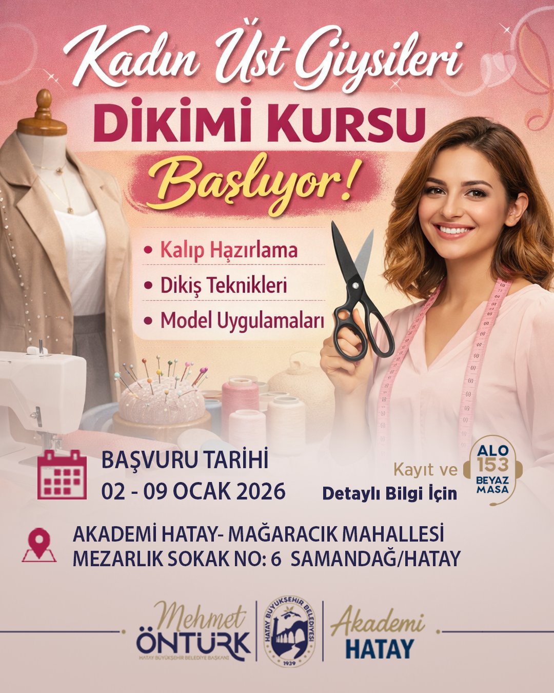 Hatay Büyükşehir Belediyesi ile Akademi Hatay iş birliğinde, kadınlara yönelik