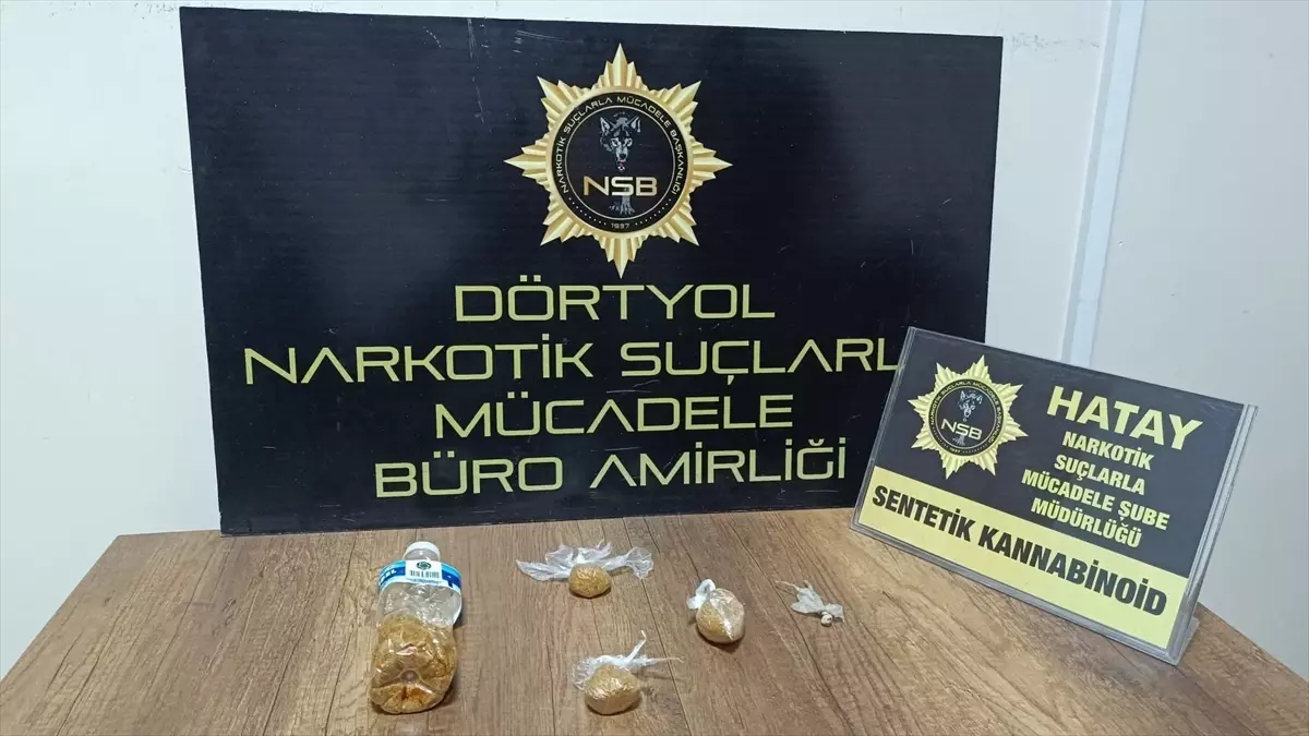 Hatay’ın Dörtyol ilçesinde polis ekiplerince düzenlenen operasyonda, 68 gram sentetik