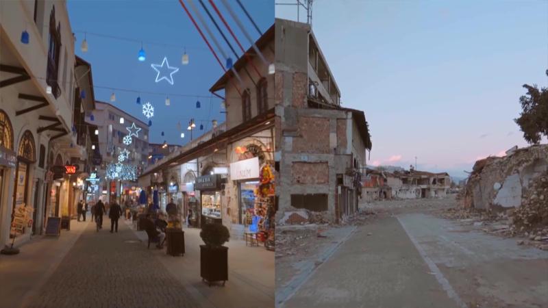 Depremde büyük yıkım yaşayan Antakya’nın tarihi Saray Caddesi üzerindeki tescilli