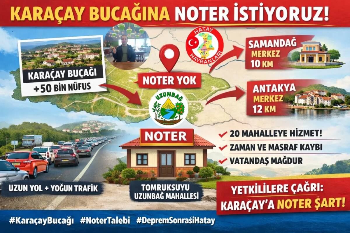 Antakya–Samandağ yolu üzerindeki 15’inci kilometrede bulunan Karaçay Mahallesi’nde, yoğun ticari