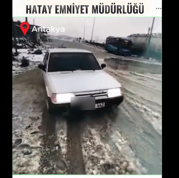 Karlı havada yaptığı Drift görüntülerini sosyal medya hesabında paylaşan 31
