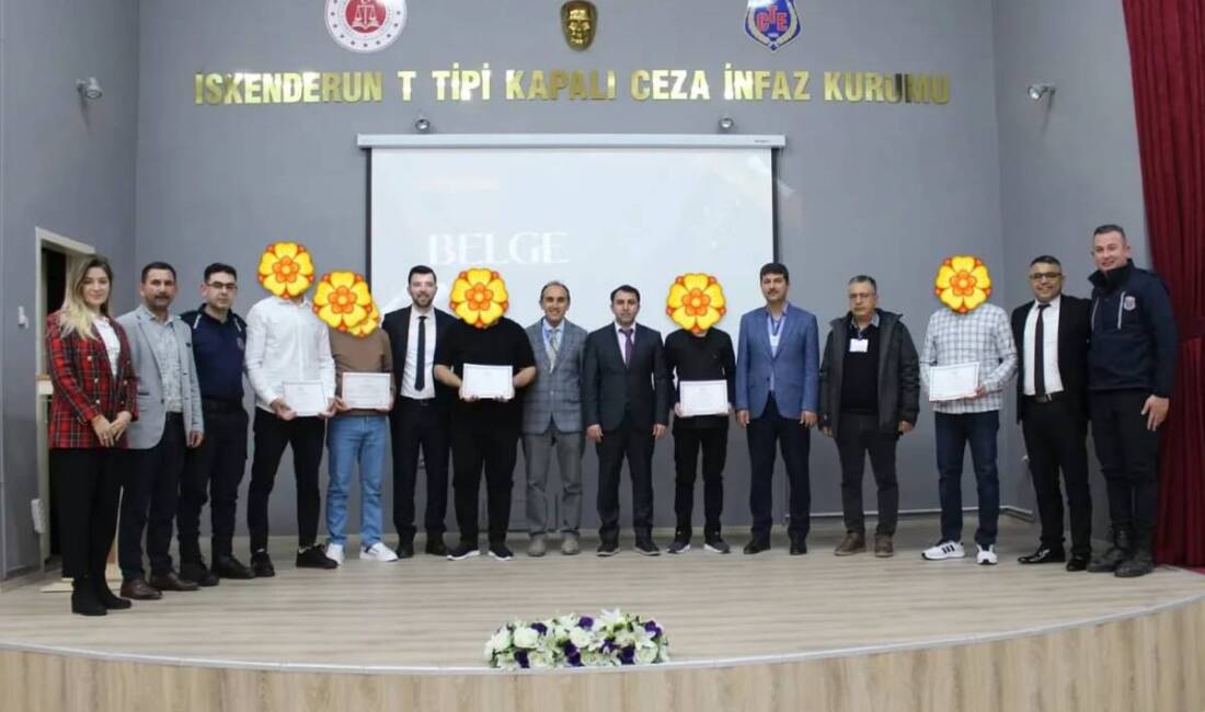 İskenderun T Tipi Kapalı Cezaevi’nde düzenlenen kursla mahkum ve tutuklulara