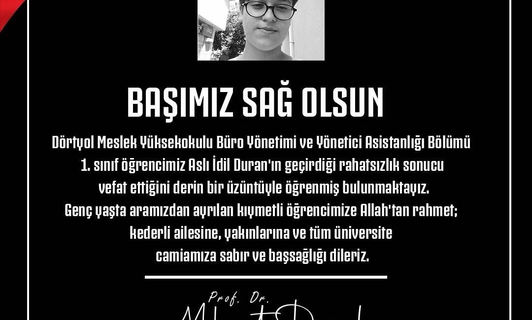 İskenderun Teknik Üniversitesi’ne bağlı Dörtyol Meslek Yüksekokulu öğrencisi Aslı İdil