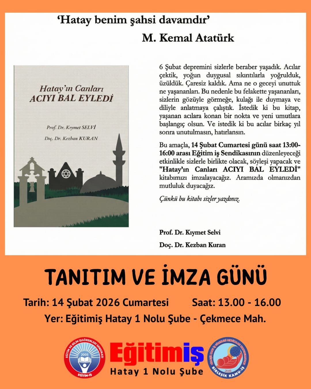 Hatay depremini bilimsel, insani ve toplumsal yönleriyle ele alan “Acıyı