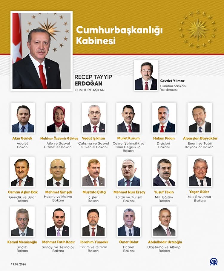 Cumhurbaşkanı tarafından imzalanan atama kararları, 11 Şubat 2026 tarihli Resmî