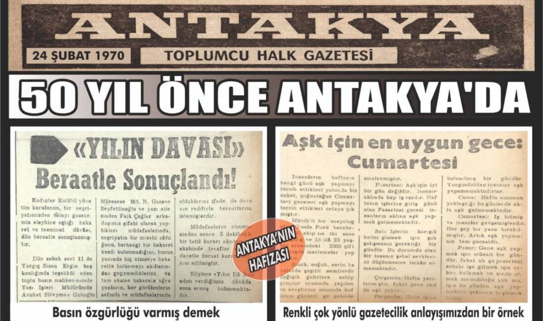 24 Şubat 1970 tarihli Antakya Toplumcu Halk Gazetesi, yarım asır