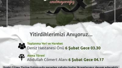 6 Şubat depremlerinin yıl dönümünde Hatay’ın Samandağ ilçesinde anma programı