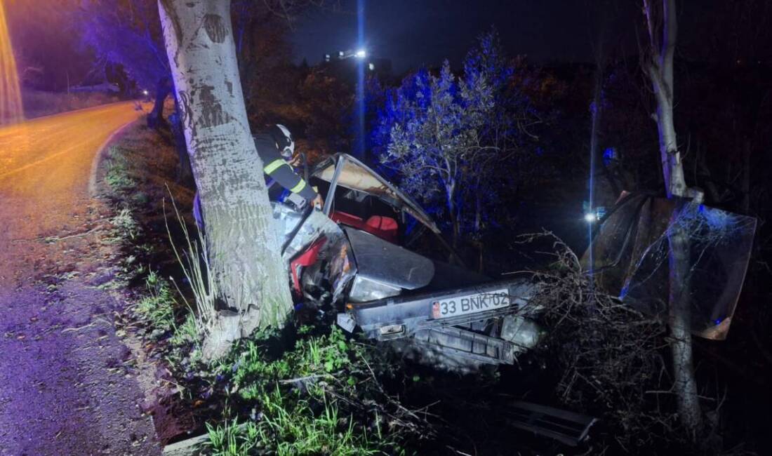 Hatay’ın Altınözü ilçesinde meydana gelen trafik kazasında, otomobilin yol kenarındaki