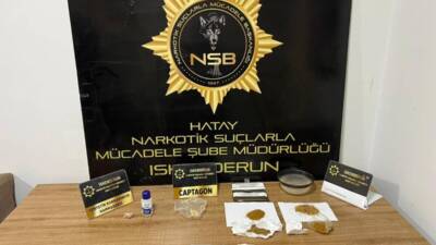 Hatay Emniyet Müdürlüğü’nün uyuşturucu ile mücadele kapsamında yürüttüğü çalışmalar sonucunda