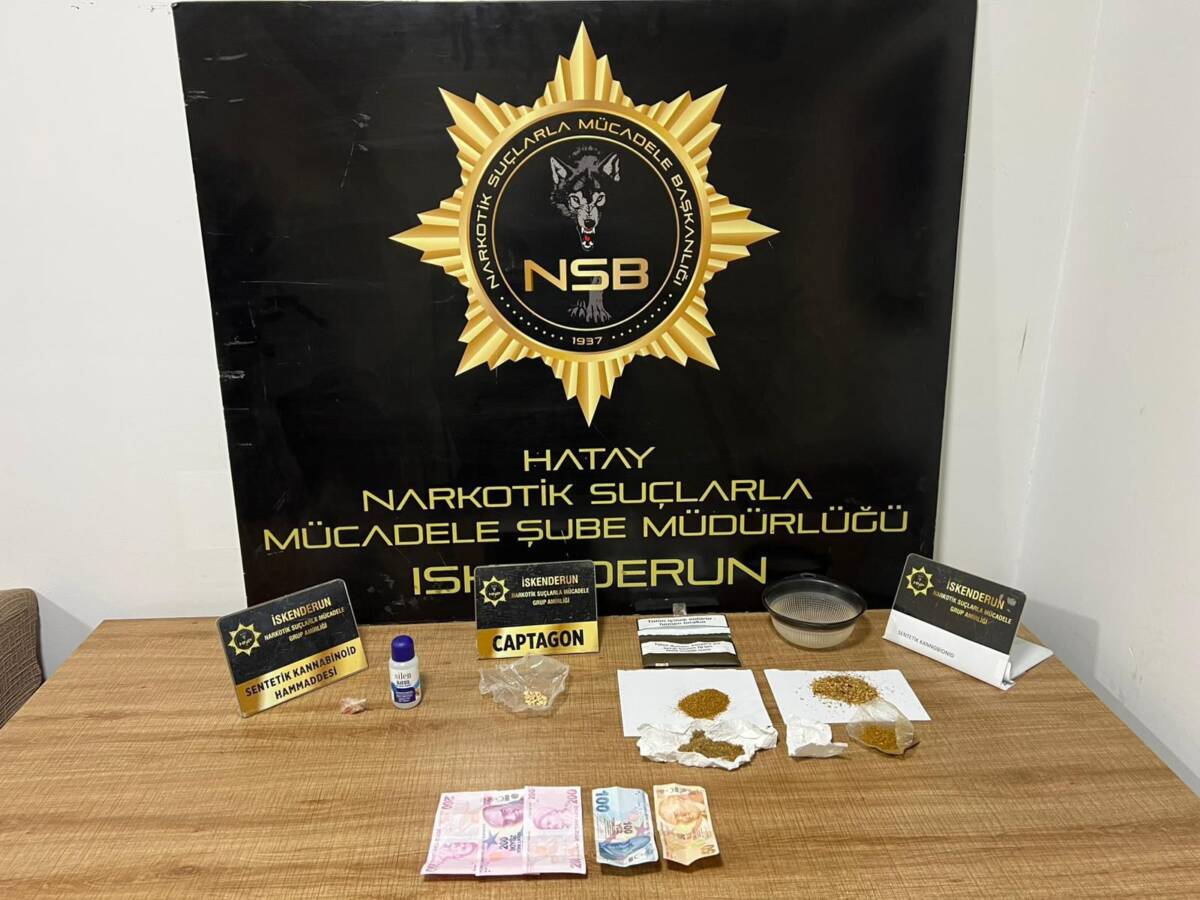 Hatay Emniyet Müdürlüğü’nün uyuşturucu ile mücadele kapsamında yürüttüğü çalışmalar sonucunda