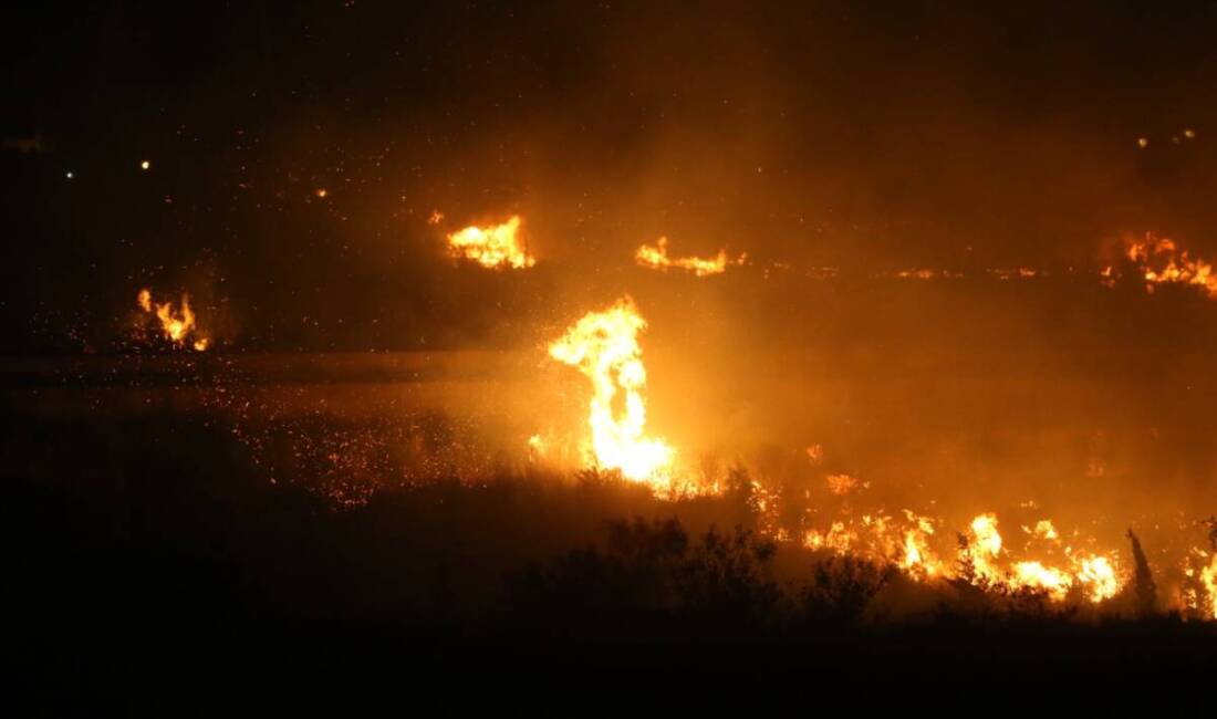 Hatay’ın İskenderun ilçesinde zeytinlik alanda çıkan yangın, ekiplerin hızlı müdahalesiyle