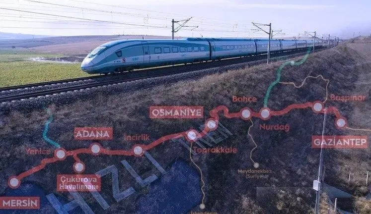 Gaziantep–Mersin Hızlı Tren Hattı’nda sona yaklaşılırken, 6 Şubat depremlerinden en