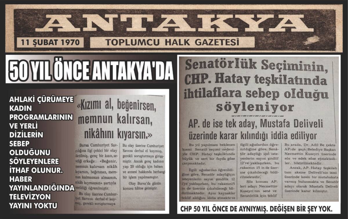 Antakya Toplumcu Halk Gazetesi’nin 11 Şubat 1970 tarihli arşiv nüshası,